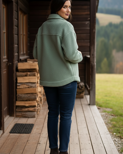 Teddy Hemdjacke Damen in Mintgrün - Ansicht 2