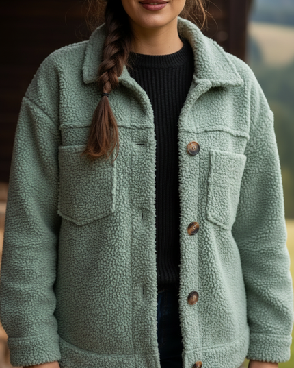 Teddy Hemdjacke Damen in Mintgrün - Ansicht 4