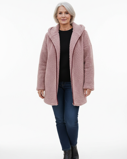 Teddy Jacke Pink Damen mit Umlegekragen - Ansicht 5